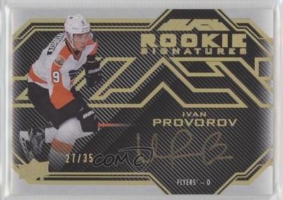 2016-17 UD Black Rookie Signatures Gold Spectrum 27/35 Ivan Provorov Auto RC 0c3
