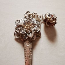 Collect Antique China Silver inlay Gem Jewelry Round jade hairpin Statue ddp