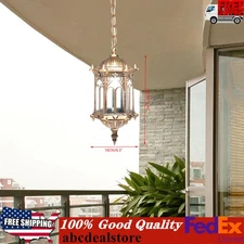 Retro Outdoor Pendant Light Vintage Lantern Yard Hanging Lamp Fixture Waterproof