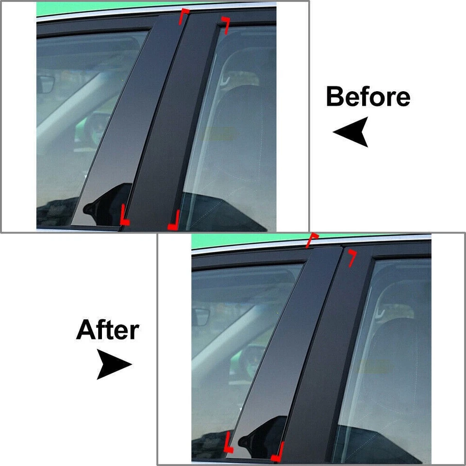 Pillar Posts Door Piano Black Trim Decal Cover Kit For BMW X6 F16 2015-2019 2018 - Изображение 2 из 4