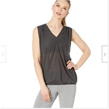 PrAna Tank Top V-neck Top Trysten Burnout Sheer gray size S