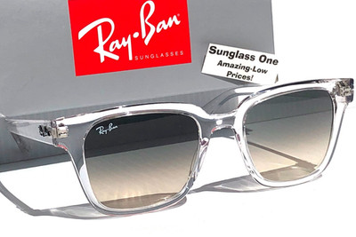 Ray Ban Transparent Clear Frame Gradient Grey Lens Sunglass RB