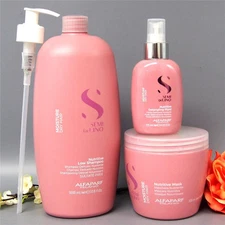 TRIO w/PUMP   - ALFAPARF NUTRITIVE SHAMPOO, MASQUE & FLUID 1000ml, 500ml, 125ml