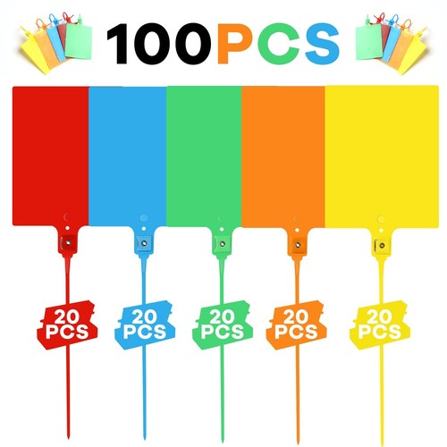 100 PCS Plastic Tags Shipping Tags Large Waterproof Plastic Tags for Labeling... - Picture 2 of 7