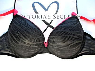 VICTORIA'S SECRET PINK Super Push-Up Bra NWT Black 34B 36B 36C 38B 38C 38D 40B