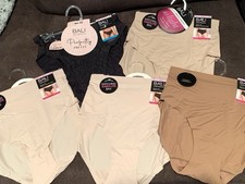 NEW w/Tag Bali Size 6 Underwear LOT of 5 Hi-Cut Brief Black Beige Blush Easylite
