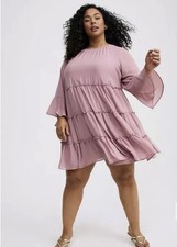 NWT TORRID Mini Chiffon Ruffle Tiered Dress