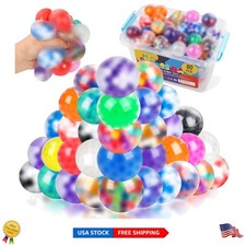 Portable 80-Piece Stress Ball Set - Colorful Fidget Toys for Adults and Parties