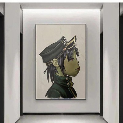 Anime Military Girl Portrait Dark Aesthetic Illustration Art Poster