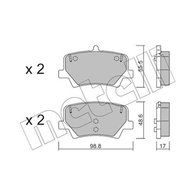   METELLI BREMSBELAGSATZ SCHEIBENBREMSE HINTEN 31471471 NEU DE STOCK