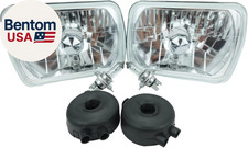 H6054 7"X6" Chrome Housing Diamond Cut Headlights Replacement Glass H4 7X6