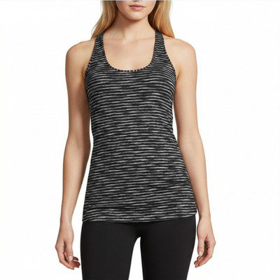 Xersion Quick-Dri Workout Tank Top Sizes S, M, L, XL New Black Spaced Stripe