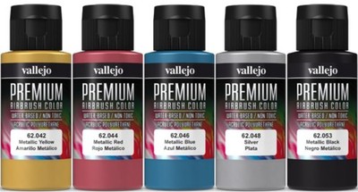 Airbrush Farben 5 x 60 ml Premium Metallic FarbenSet Effekt Airbrushfarben