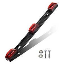 Clearance ID BAR Marker Light 3 Light 9 LED Trailer Sealed Stainless Red