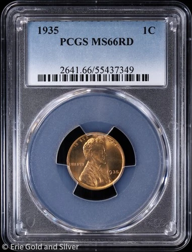 1935 1C Lincoln Wheat Cent PCGS MS 66 RD | Uncirculated UNC BU