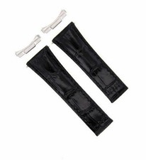 CINTURINO IN PELLE PER TUDOR 79260 79270 79280 79260P ENDPIECE ANSA NERO CORTO