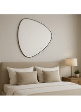 Dover Organic Black Wall Mirror 75x85cm Modern Freeform Iron Frame Decor