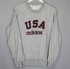 VINTAGE ADIDAS USA SWEATSHIRT SIZE M 90S CREWNECK SPORT JUMPER BIG LOGO