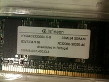 INFINEON 256MB DDR 400 CL3 PC3200U-30330-A0 HYS64D32300GU-5-C SDRAM DESKTOP RAM