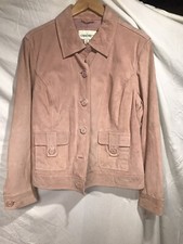Vintage Cherokee Pink Suede Leather Jacket Xl Button Up 38 Chest