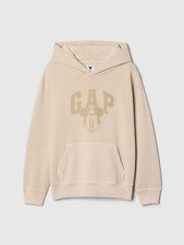 Gap x Disney Kids VintageSoft Mickey Mouse Logo Hoodie-Bedrock Beige-Size XL-NWT