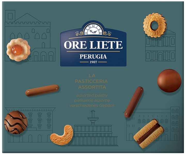 Ore Liete Biscotti Pasticceria Assortita 350g Scatola Regalo Astuccio Cioccolato
