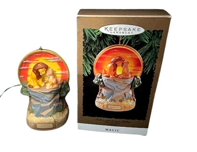 Hallmark 1994 1997 Lion King Simba Sarabi Mufasa Magic Light Keepsake Ornamt NIB