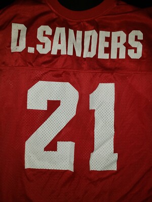 Vintage 90's Deion Sanders Apex One Red Jersey Mens XL