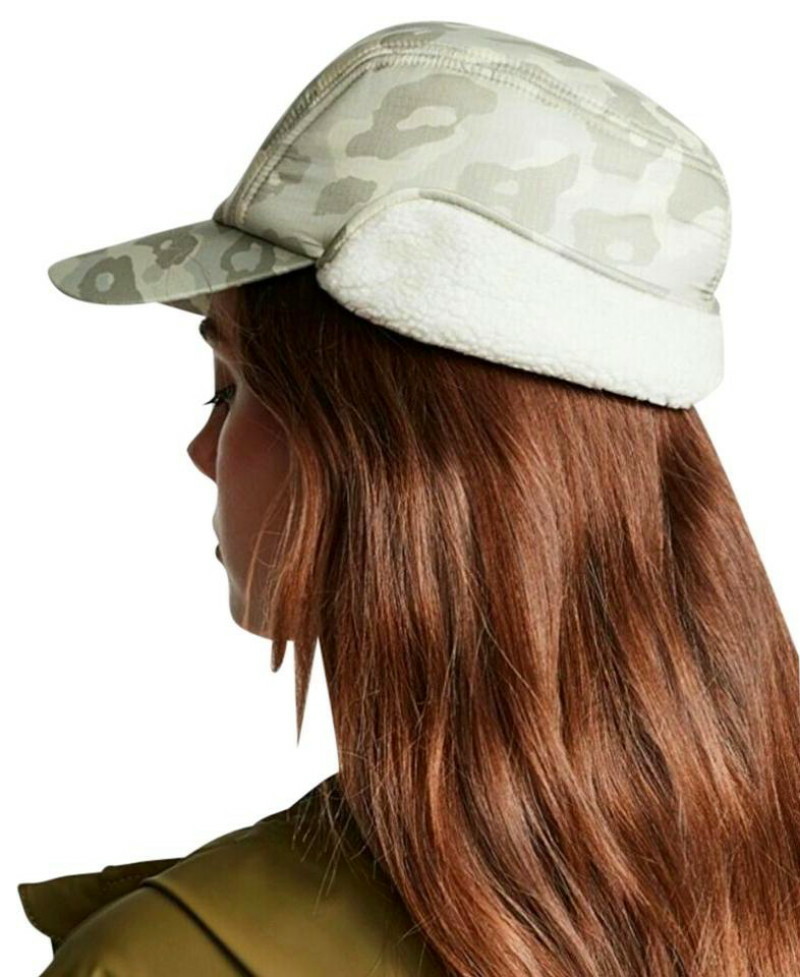 $195 Rag + Bone Cozy Pilot Cap Gray Faux Shearling Aviator  display picture 3