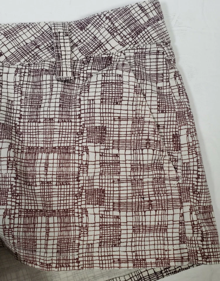 Volcom Size 1 Short Shorts Womens Modern Plaid Flat Front Pockets Purple White - Image 4 of 4