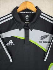 VTG ADIDAS x NEW ZEALAND ALL BLACKS Mens Rugby Polo Jersey Sz XL ClimaCool