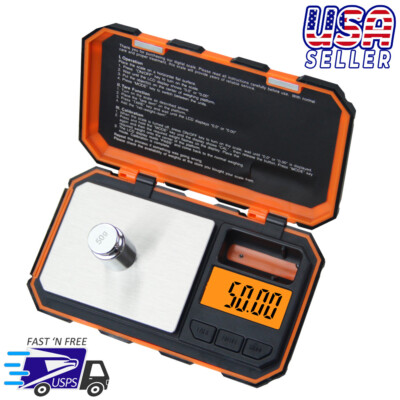 Orange Digital Pocket Scale 200g x 0.01g Jewelry Gold Gram Herb Karat Weight