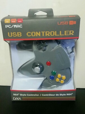 NEW N64 Style Retro Grey, CIRKA USB Controller Joystick pad for PC/MAC