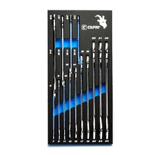 Capri Tools Super-Thin Open End Wrench Set, Metric & SAE, 14-Piece