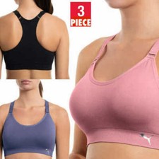 Puma Women's Seamless Active Performance Support Sports Bra 3 Pack