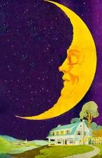 Art Deco Cresent Moon over Home