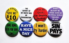 Vintage Reproduction Pinback Buttons Magnets Bottle Openers. Set 02