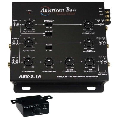 American Bass ABX-3.1A | Active 3-Way Crossover & Line Driver Bass Knob (AB3X)