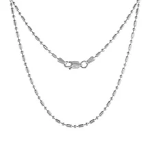Sterling Silver 1.8mm Polished Bead, Dot-Dash Ball Chain Necklace or Bracelet