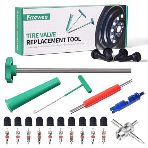 Prozwee Tire Valve Stem Core Quickly Replacement Tool Kit,with  Assorted Sizes 