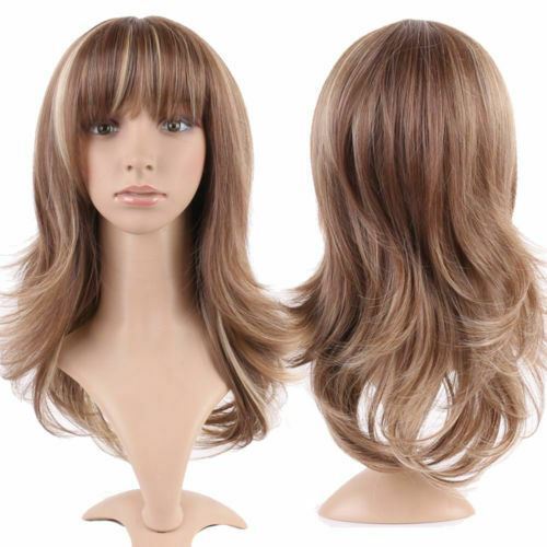 Halloween Women Natural Hair Long Straight Curly Cosplay Synthetic Full Wig - Picture 46 of 79