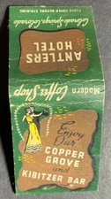 Antlers Hotel Colorado Springs Colorado matchbk cover Copper Grove Kibitzer Bar