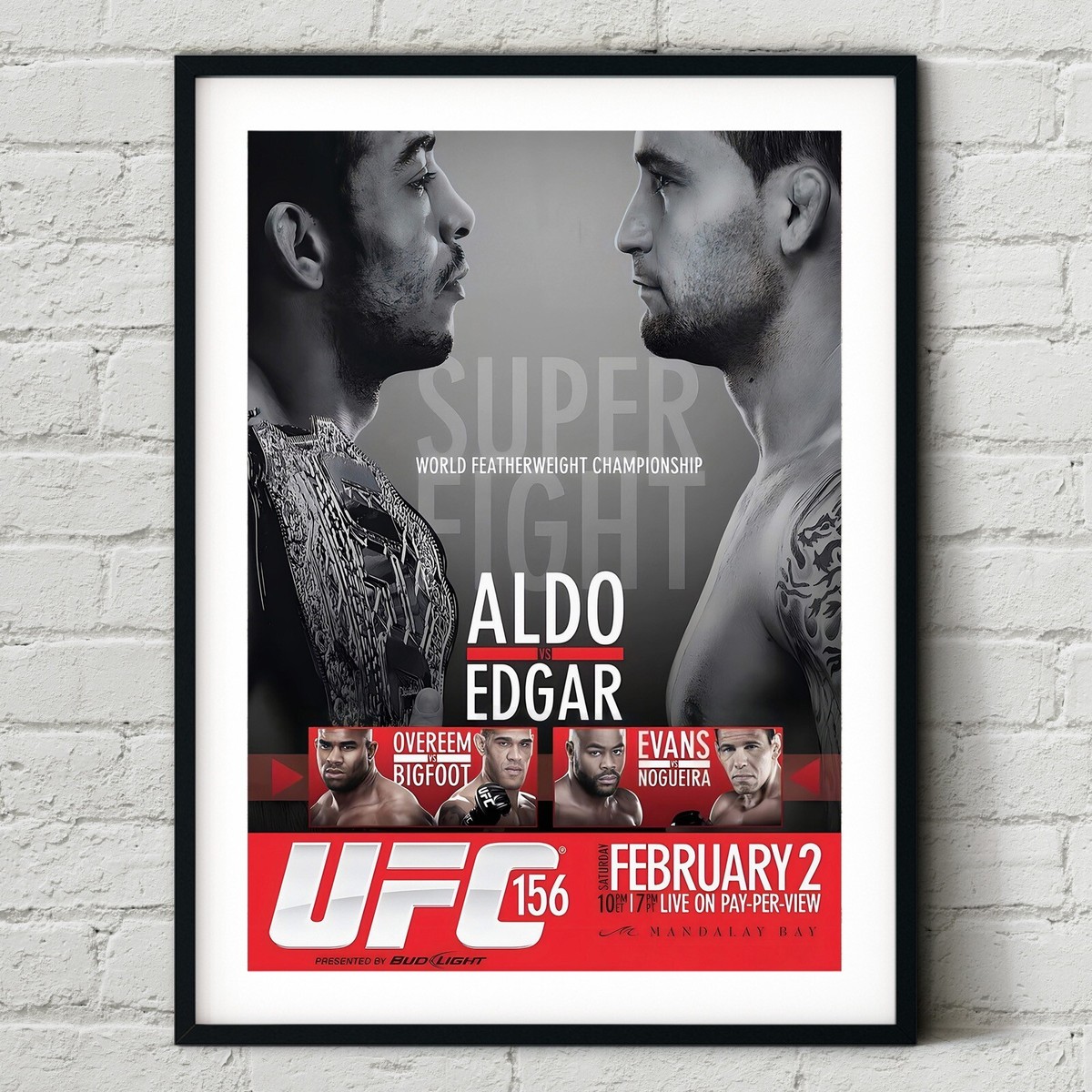 UFC 156 José Aldo Frankie Edgar Fight Poster Wall Art Print Boxing