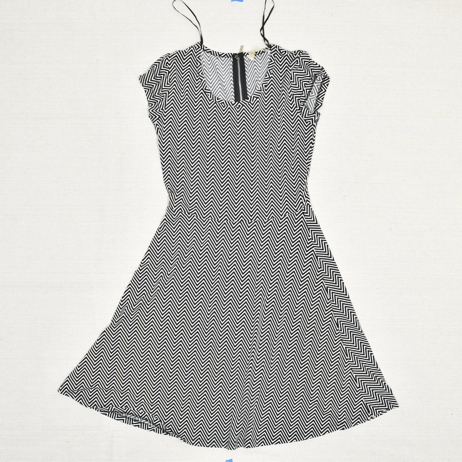 Abito donna Michael Kors aderente e svasato geometrico poliestere nero girocollo taglia XS