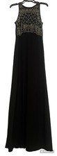 jackie jon Beaded Bodice Evening Gown Sz 4 Black . B3