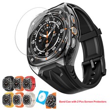 Silicone Rugged Band For Samsung Galaxy Watch Ultra 2025 Full Cover Bumper Case