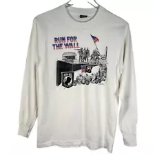 Screen Star Best Men's Run For The Wall Graphic T-Shirt M Long Sleeve *Read