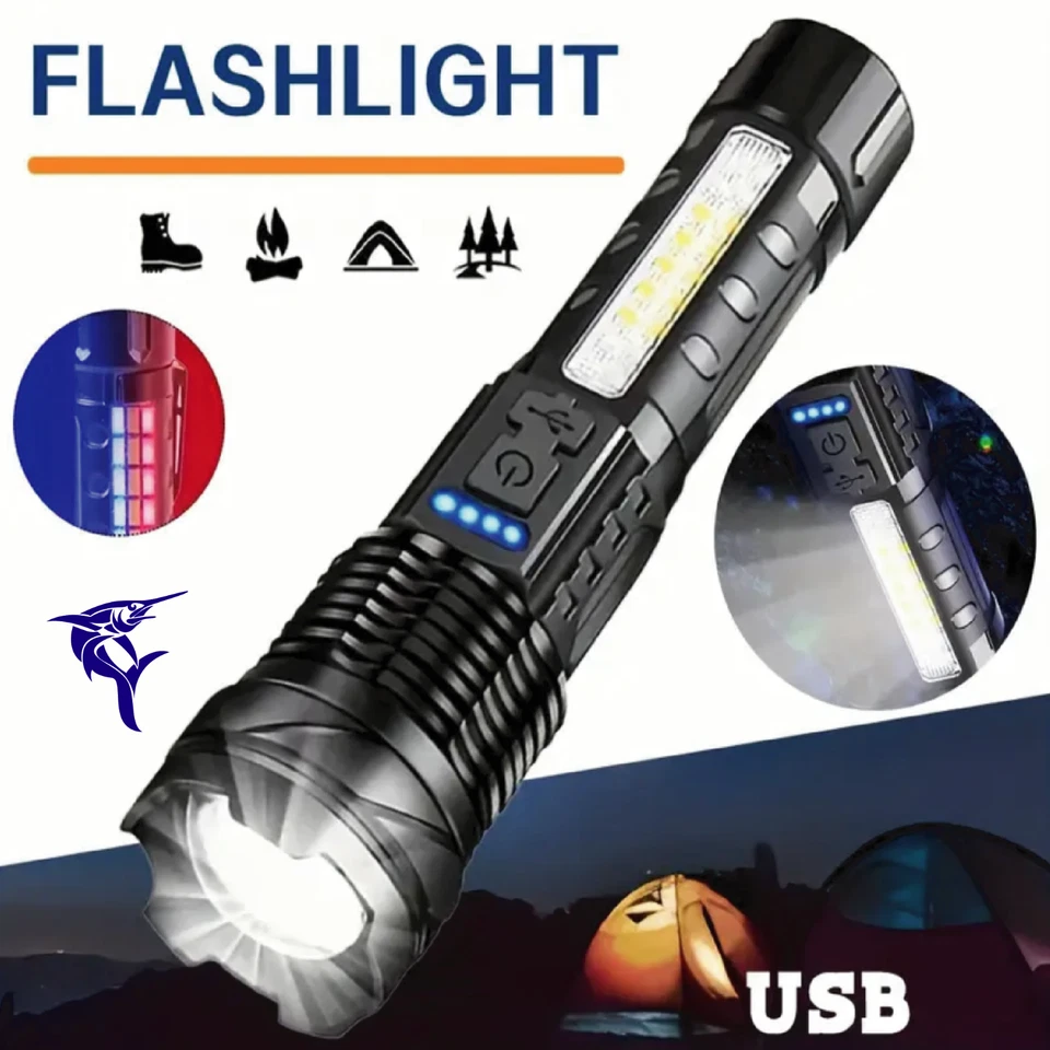 Leistungsstarke Taschen LED Taschenlampe Blitzlicht XML T6 wasserdicht superhell Zoom 1200L - Bild 2 von 3