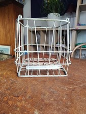 Vintage Golden Guernsey Wire Milk Crate/Basket Galvanized Steel GG Placard NICE