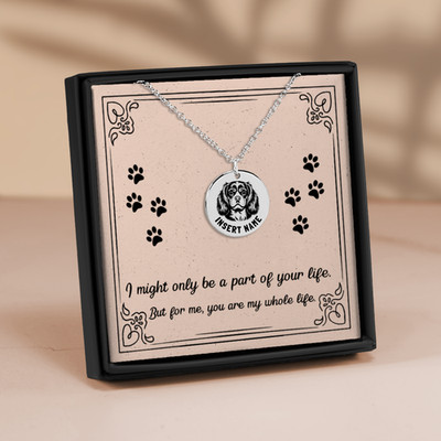 Personalized Cavalier King engraved necklace + jewelry gift box and message card